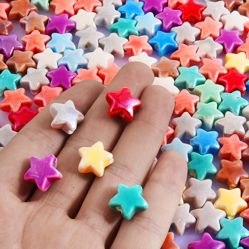 10pcs/Lot Sea Beach Conch Starfish Tropical Fish Bead Charms For Jewelry Making Supplies Ceramics Pendant DIY Bracelets Material