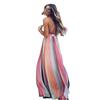 2025 Chiffon Digital Print Rainbow Gradient Maxi Swing Dress