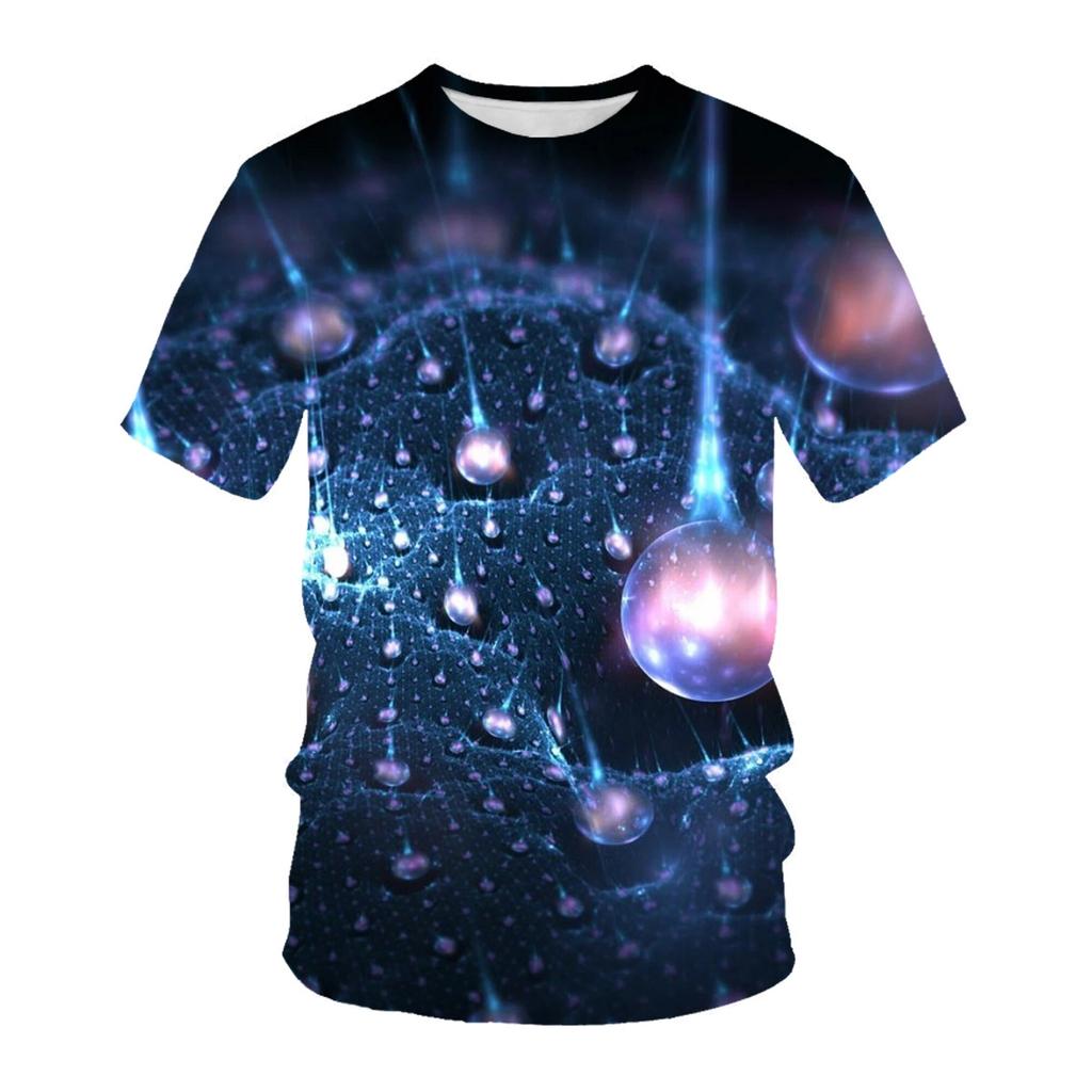 New Nature's Starry Sky Graphic T Shirts Men Fashion Novel Aurora Pattern Tees 3D Printed Casual O-neck Short Sleeve Tops