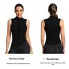 Women's Spring/Summer Stand-Up Collar Zipper Vest for Running, Sports, Fitness, Yoga