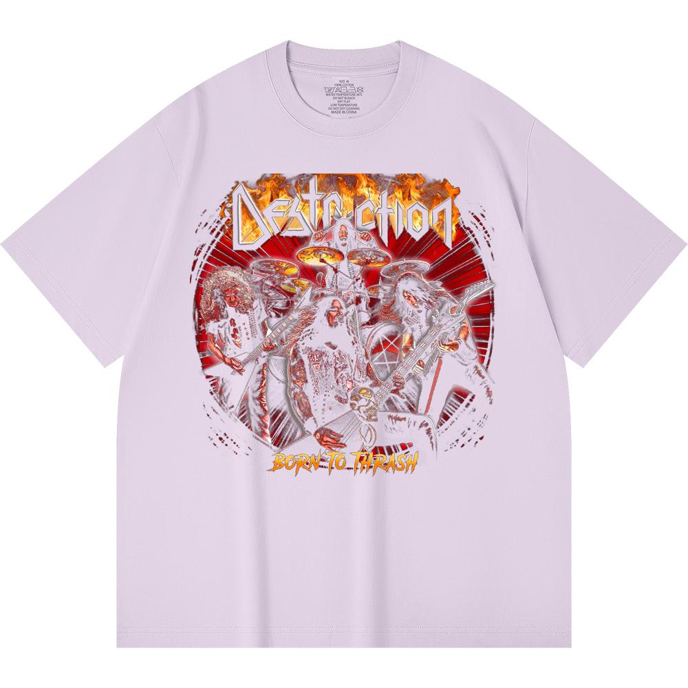 230 Gsm 100% Cotton Heavy Metal T-Shirt Rock Band Popular Music Print Unisex Heavy Cotton T Shirt