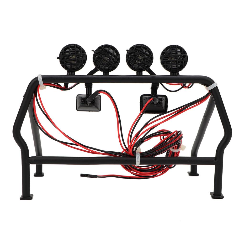 Metal Roll Cage with 6 LED Light Fit for SCX10 1 10 Axial 4WD RC Car