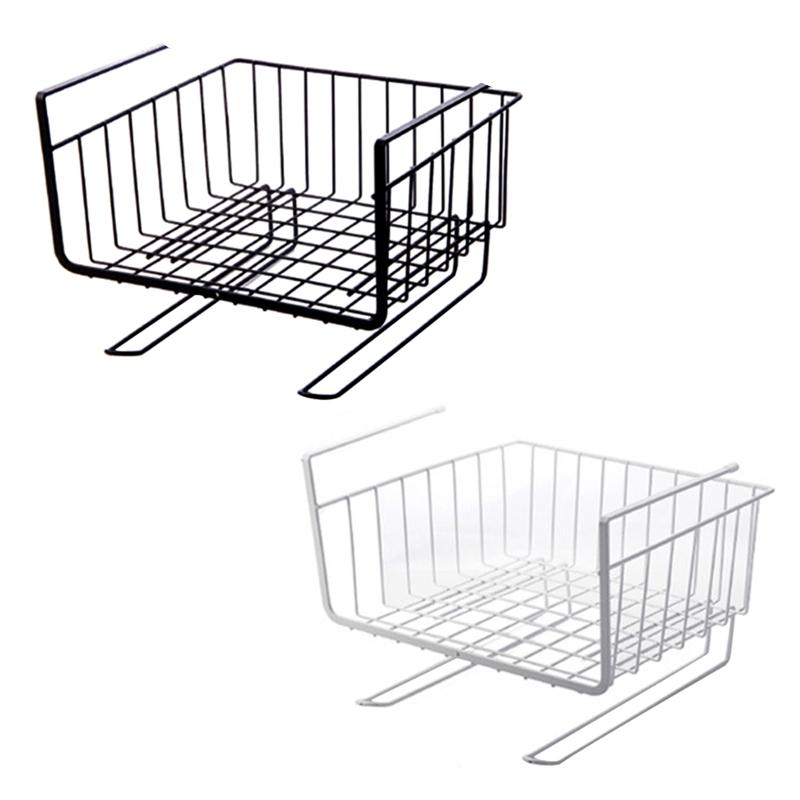 Under Shelf Basket Under Cabinet Shelf Storage Wire Basket Home Organization for Kitchen Pantry Desk Easy to Install