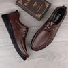 Men Genuine Leather Casual Shoes Summer Brand Comfortable Flats for Men New Trendy Simple Sneakers Men's Lace-Up Oxfords Shoes