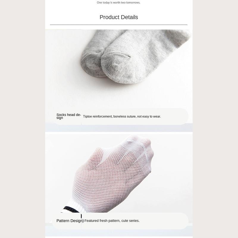 Children's Socks Spring Summer Thin Mesh Socks Solid Colour Boys Short Socks Girls White Student Mid-calf Socks Baby Socks