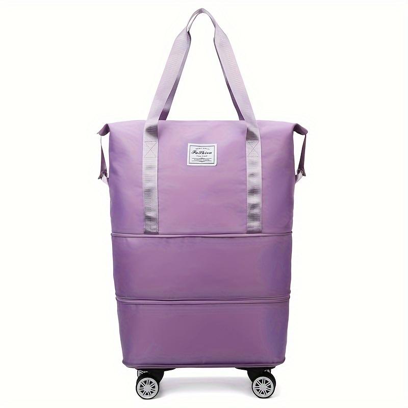 [Foldable Travel Bag] 3-Layer Extra-Large Foldable Travel Bag with Wheels | Nylon Luggage for Daily Commute & Moving