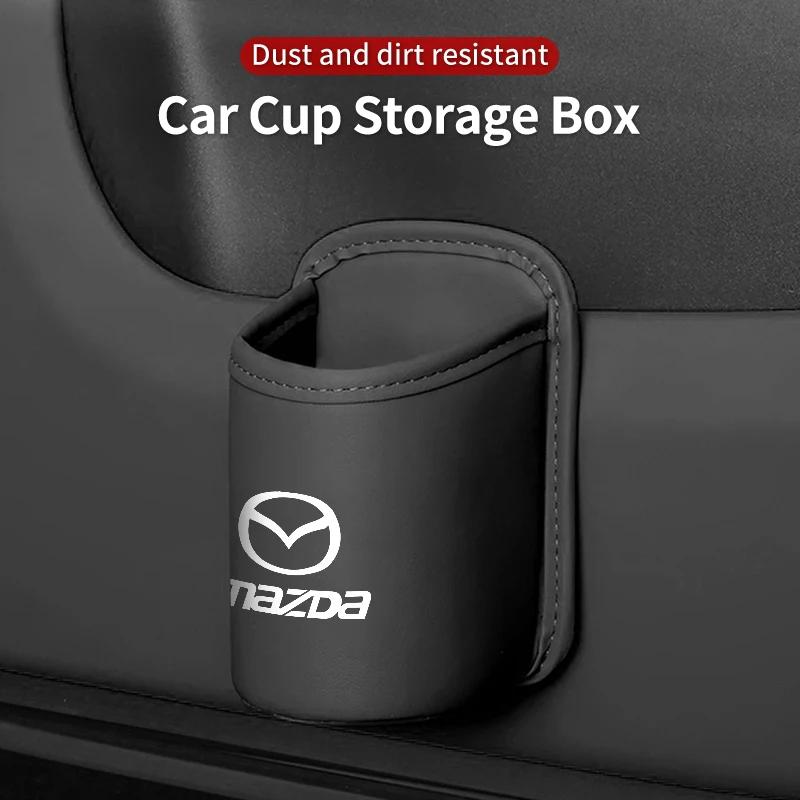 2pcs Car Door Cup Holder Storage Organizer For Mazda CX-4 CX-5 Mazda 6 Back Seat Drink Rack Leather Box bv5