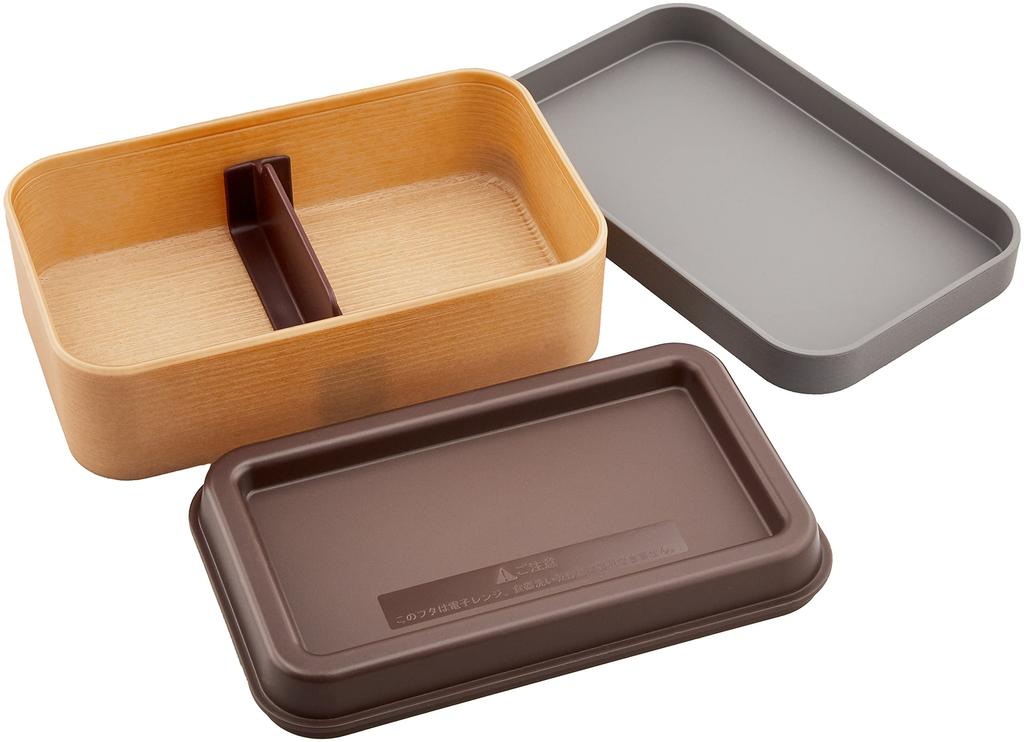Showa Lunch Rice Wood Long Square Charcoal Clean Made In Japan 4979540 Box, Doesn't Stick, Grain, Resin, Bento, Gray, Coat, Microwave/Dishwasher Safe,