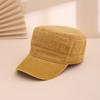 Korean-style solid-color washed and aged smooth flat top baseball cap, casual and versatile workwear-style sunshade baseball cap