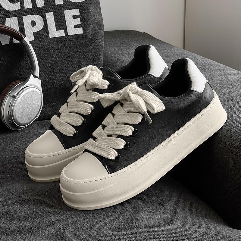 Fashion Men Luxury Brand Men Casual School Shoes 2025 New Male Comfortable Sneakers Lace-Up All-match Flats Leather Fashion Skate Shoes