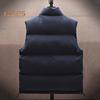 Gilet da Uomo Collo Alto Senza Maniche Abbottonatura con Zip Gilet Cappotto in Cotone con Tasche Laterali Tinta Unita Ispessito Caldo Trapuntato