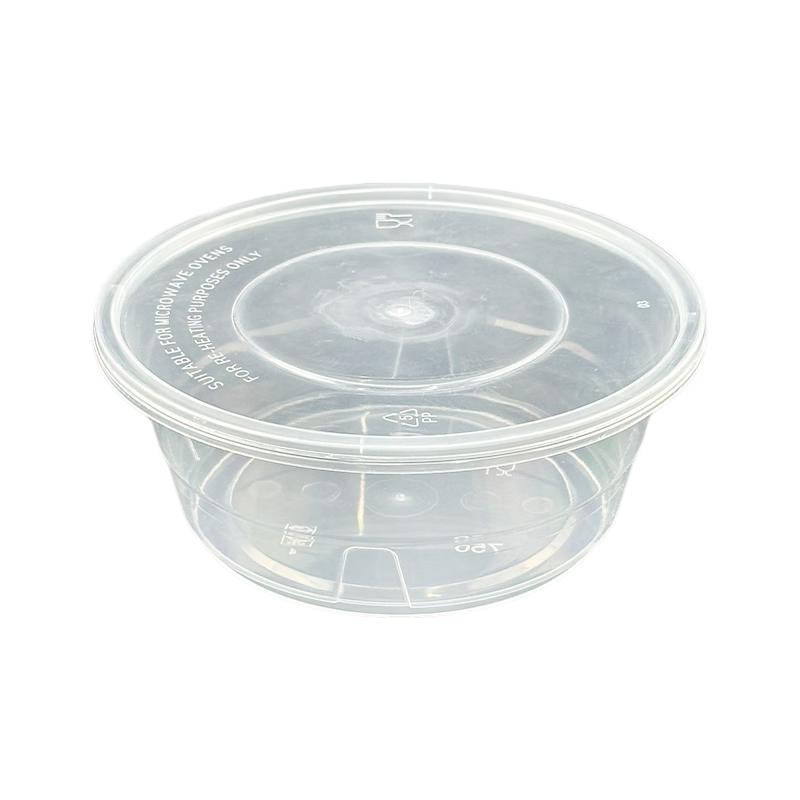 

750ml Round Disposable Microwavable Food Containers with Lids (300-Pack)
