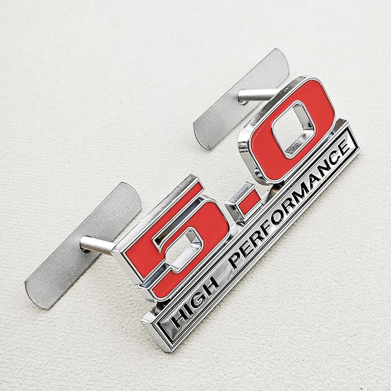3D Metal Red Chrome 5.0 High Performance 3.7 Logo Car Rear Trunk Stickers Front S8Grille Badge Emblem For Ford Mustang Accessories