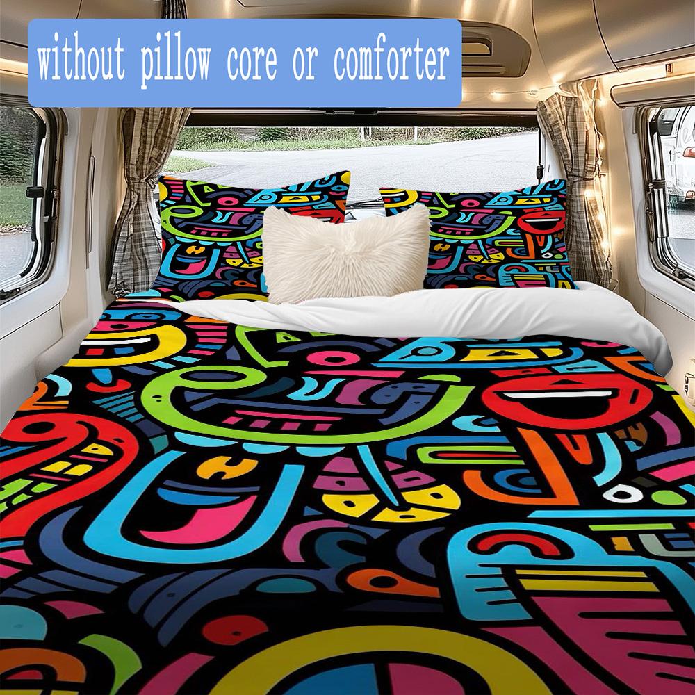 Fun Colorful Style Pattern Bedding,Quilt Set Quilt Cover Pillowcase Home Birthday Gift (1*duvet Cover+2*pillowcase,without core)ZSJT0917444