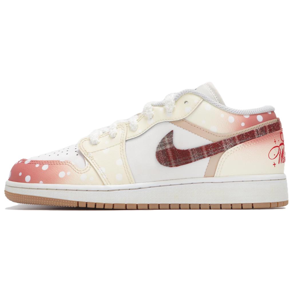 Jordan Air Jordan 1 Abrasion Resistant Abrasion Resistant Low Top Vintage Basketball Shoes Women's Ecru Red 553560-146(Team24-S-BOX)