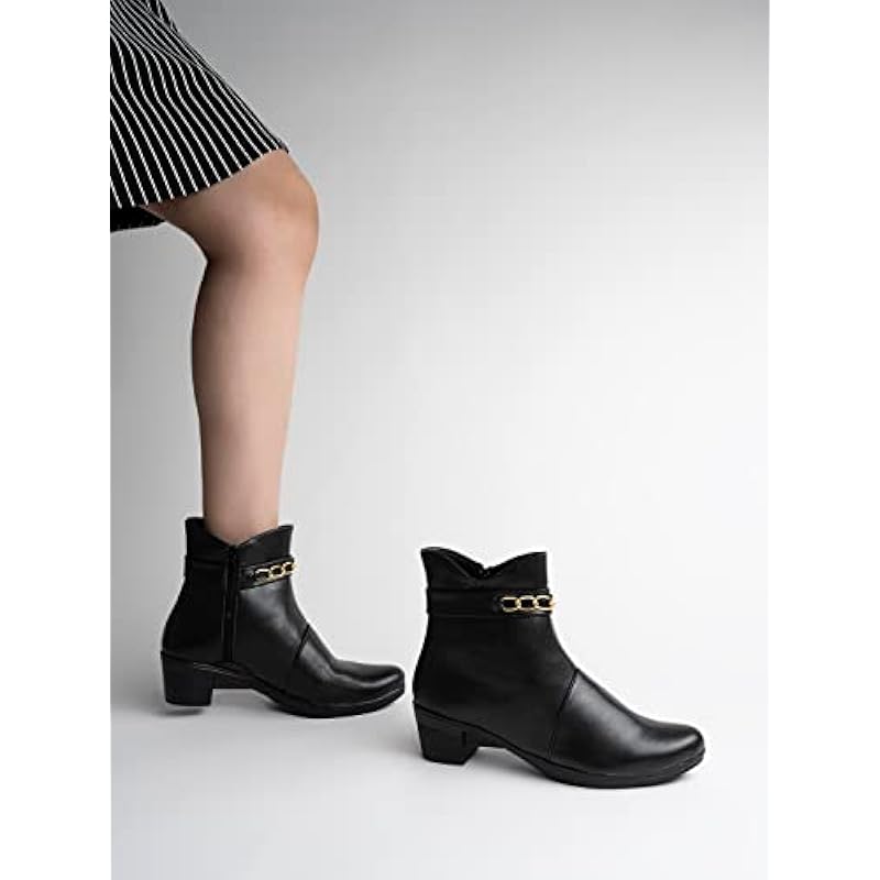 Shoetopia Women S Flat Boots, Black, 7 Uk 7 UK чёрный