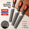 High-hardness Industrial-grade 6-inch Industrial Double-groove Serrated Wear-resistant High-efficiency Fine-tooth Rhombic File