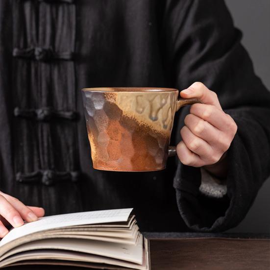 350ml Ceramic Mug Tea Coffee Cup Spiral Hemp Rope Vintage Office Mug Water Cup