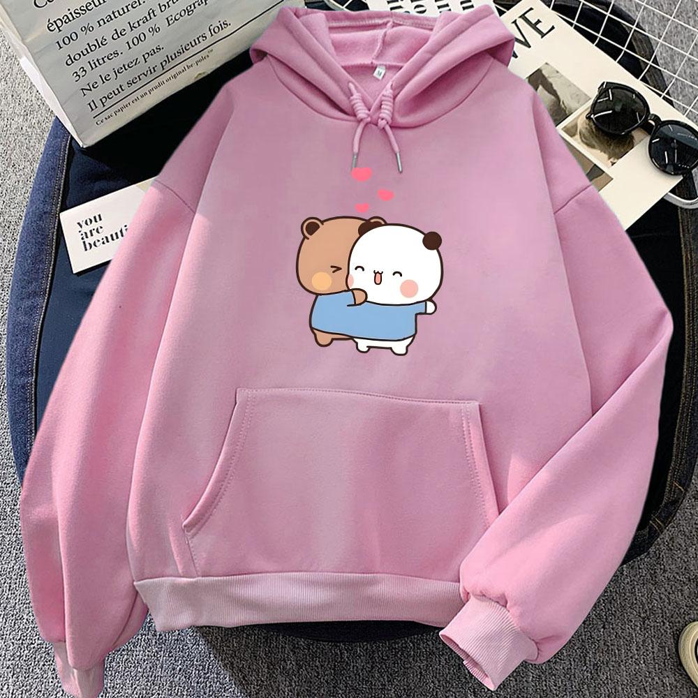 Panda Bear Bubu Dudu Hoodies Cartoon Kawaii Graphic Printing Sweatshirts Winter Fleece Women Men Cute Clothes