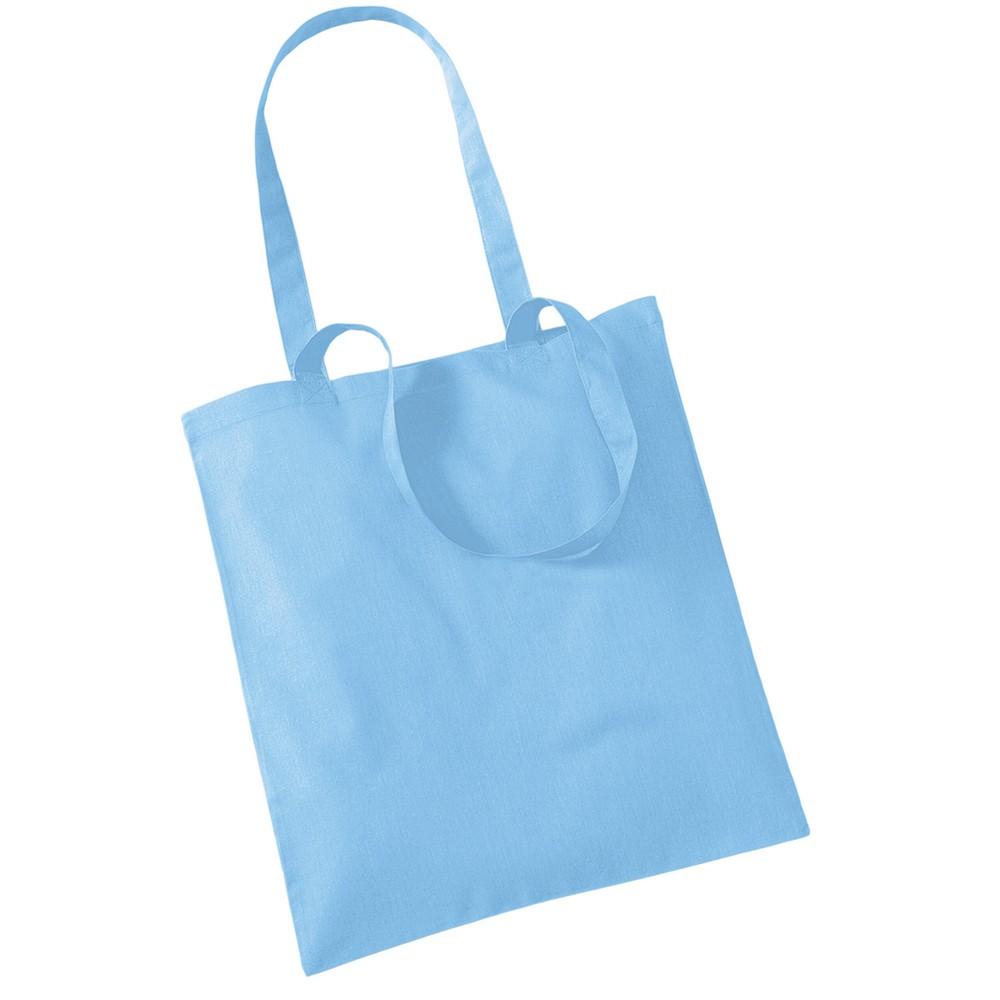 Westford Mill Bag For Life draagtas met lang handvat One Size hemelsblauwe kleur