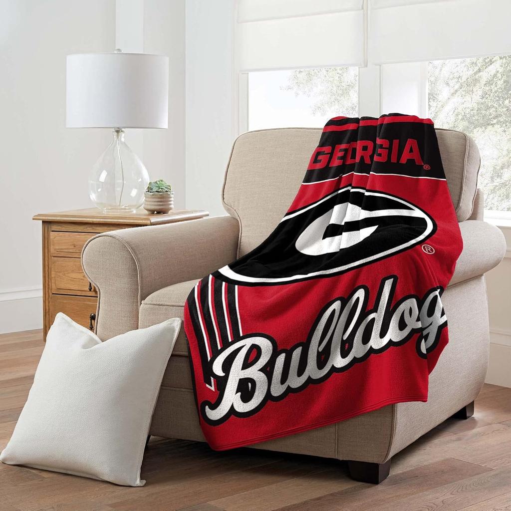 NORTHWEST NCAA Georgia Bulldogs Raschel Throw Blanket  Cozy and Official Team Colors for Fans