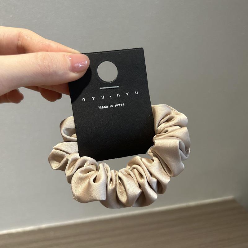 Korean Satin Silk Elastic Hair Tie - Chic, French Style Solid Color Band