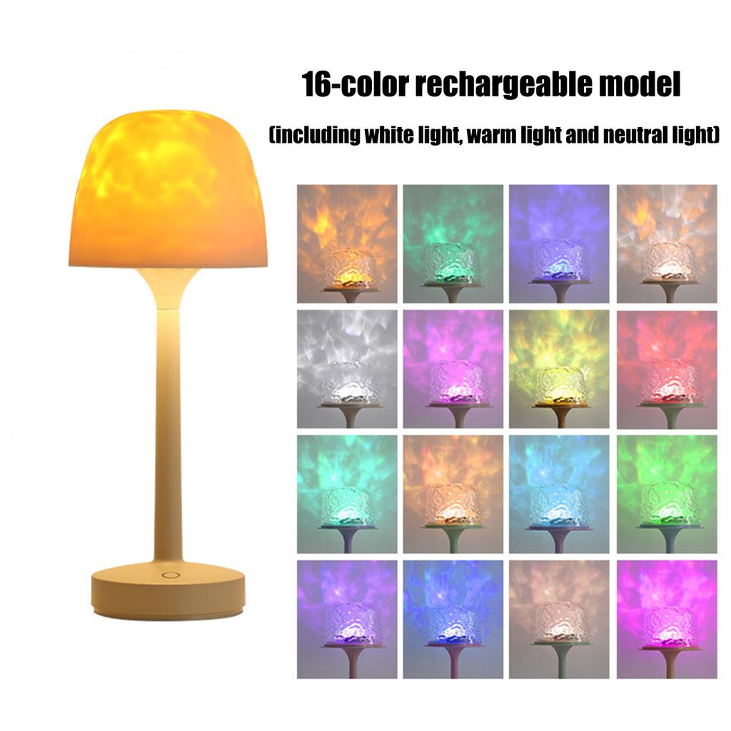 AquaSpa Shower Lamp - Waterproof Bathroom Lamp With 16 Color Ocean  Projector, Rechargeable Shower Light With  & Remote Control, Cordless Light For