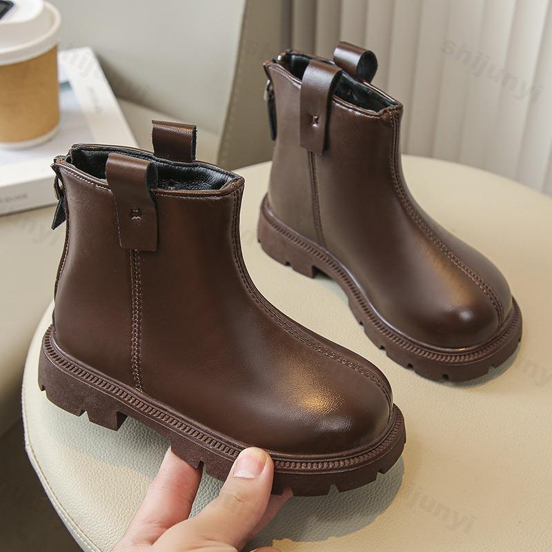 Children Boots Autumn Kids Short Boot Zipper Girls Boys Comfortable Non Slip Outdoor Ankle Boots Princess Shoes Size 26-36