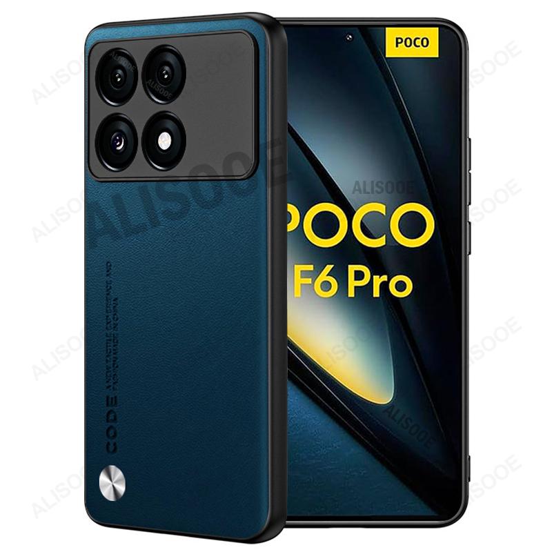 Etui dla POCO F6 Pro 5G Etui Luksusowa Tekstura Włókna Węglowego PU-Skórzane Pokrowiec Ochronny dla Xiaomi POCO F6 Pro Capa