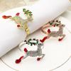 Enamel Christmas Napkin Ring Crystal Xmas Tree Reindeer Wreath Napkin Holders for Christmas Wedding Party Table Decor
