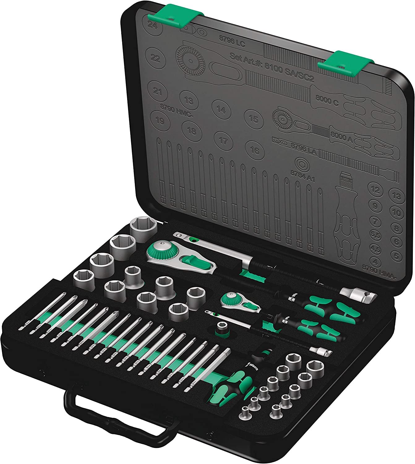 

WERA Zyklop Speed Kraftform Driver and Socket Bit Set with Storage Case 43-Piece Ratchet, Handle, (Product Number 160785)