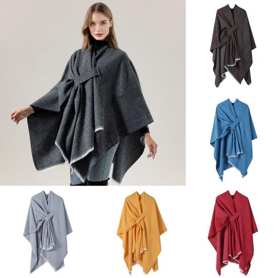 Cashmere Imitation Cloak Shawl Solid Color Windproof Soft Warm Ladies Shawl Jacket Women Autumn Winter Scarf Shawl