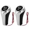 LED Light 5/6 Speed Car Gear Shift Knob Silver Carbon Fiber For BMW E46 E90 E91 E92 E36 E30 E32 E34 E36 E38 E39 E60 X1 X3 X5