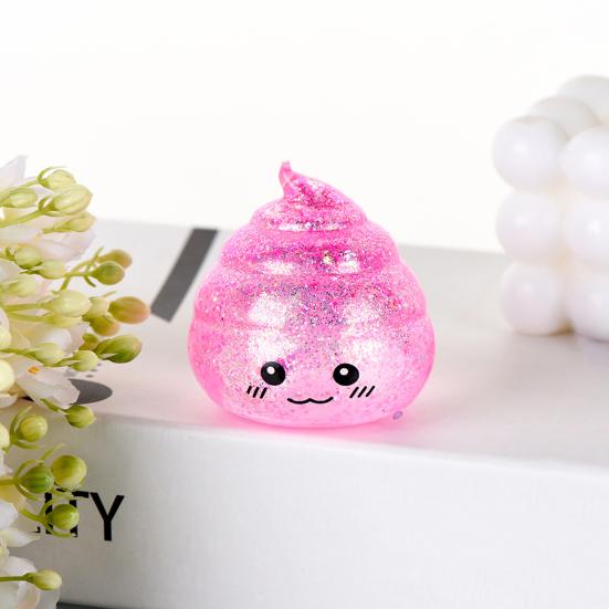 Cartoon Poop Fidget Toy Stress Relief Glitter Prank Poo Squeeze Sensory Pinch Toy Kids Adults Soft Calming Stress Ball Toy
