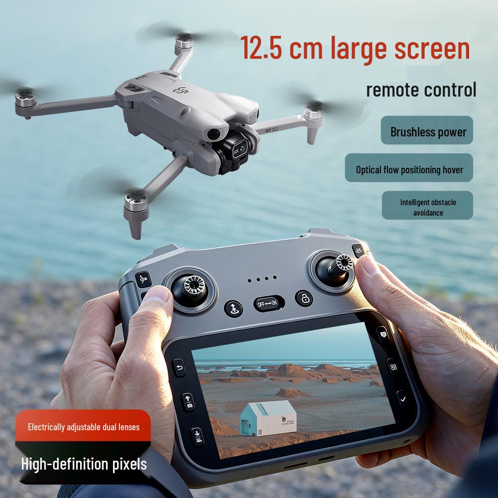 GT50 Drohne mit Bildschirm: HD-Kamera, Bürstenlose Motoren, Hinderniserkennung, Fernsteuerbarer Quadcopter-Spielzeug.