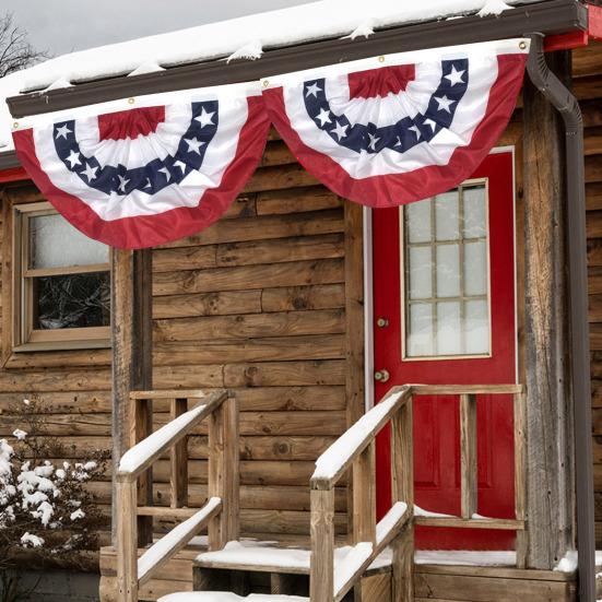American Pleated Fan Flag Patriotic Red White Blue USA Bunting 4th of July Banner Decoration for Memorial Day Independence Day