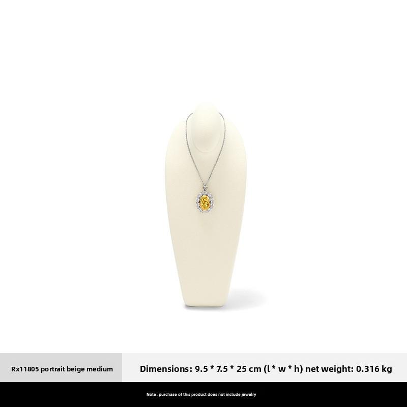 Microfiber Necklace Display Bust Mannequin Neck Jewelry Stand for Retail Counter Showcase