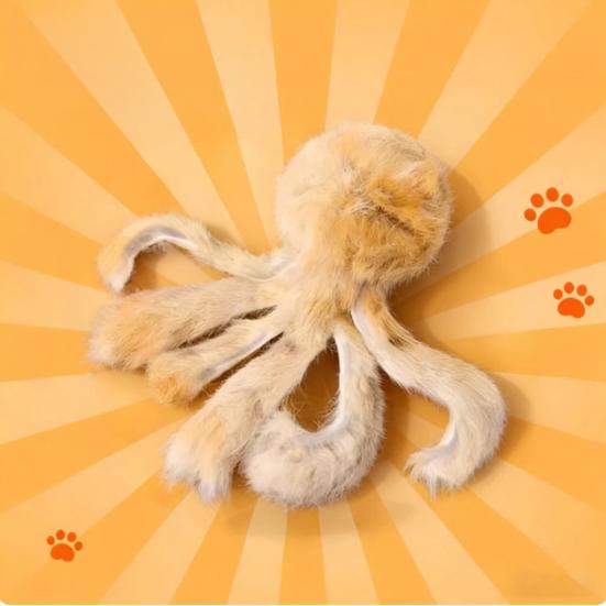 Giocattolo Interattivo per Gatti con Pelliccia Morbida Design Leggero Forma di Polpo Giocattolo per Animali Domestici per Far Spendere Energia