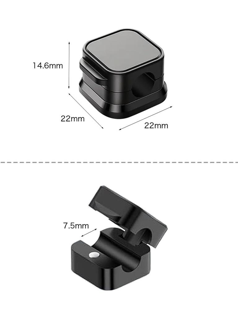 Fluche Cable Clips, Cable Holders, Cord Hiding, Wire Concealment, Magnetic, Strong Adhesive, Desk, Tabletop Storage, Cord Holder, Cord Clips, USB