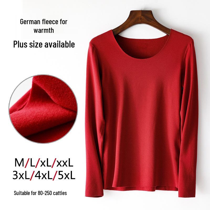 Plus Size Women's Seamless Slim Fit Warm Vest - Brushed Fabric for Autumn & Winter, High Elasticity Base Layer Top