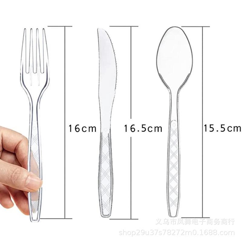 Colorful Gold Prints Colorful Plastic Knives, Forks And Spoons Dining Table Supplies Disposable Knives, Forks And Spoons Party Tableware