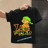 boys' sports shirt, girls' casual top with cartoon print, summer T-shirt Garfield's new children's pure polyester short-sleeved