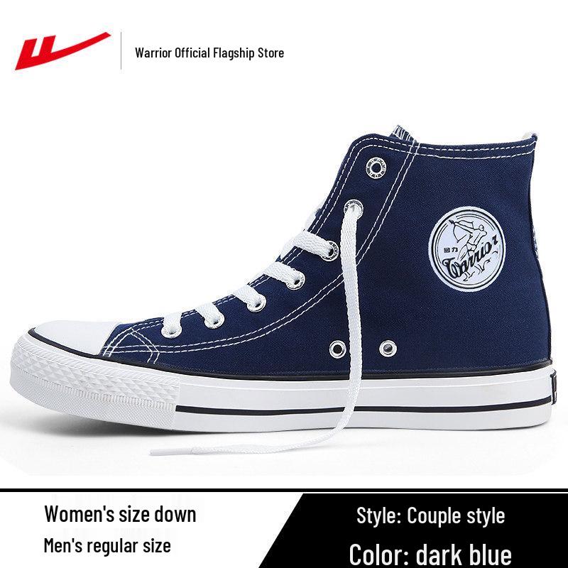 2026 Spring Warrior Low-Top Canvas Shoes: Black & White Casual Sneakers for Men & Women with Thick Soles