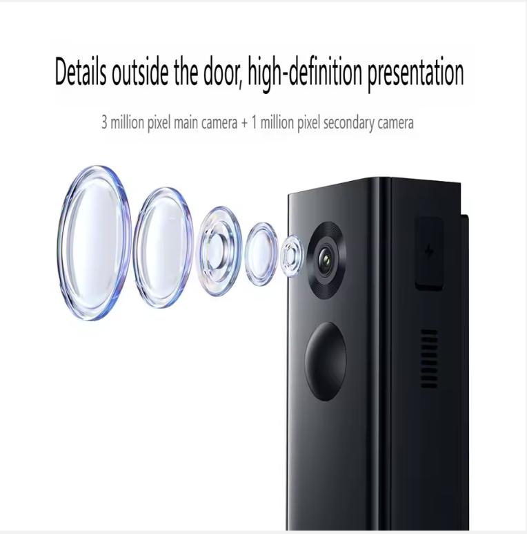 Xiaomi Smarte Türklingel 4 High-Definition Infrarot Dual-Objektiv Smart Home Kabellos Katzenauge Gucklochkamera Funktioniert Für Mi Home App
