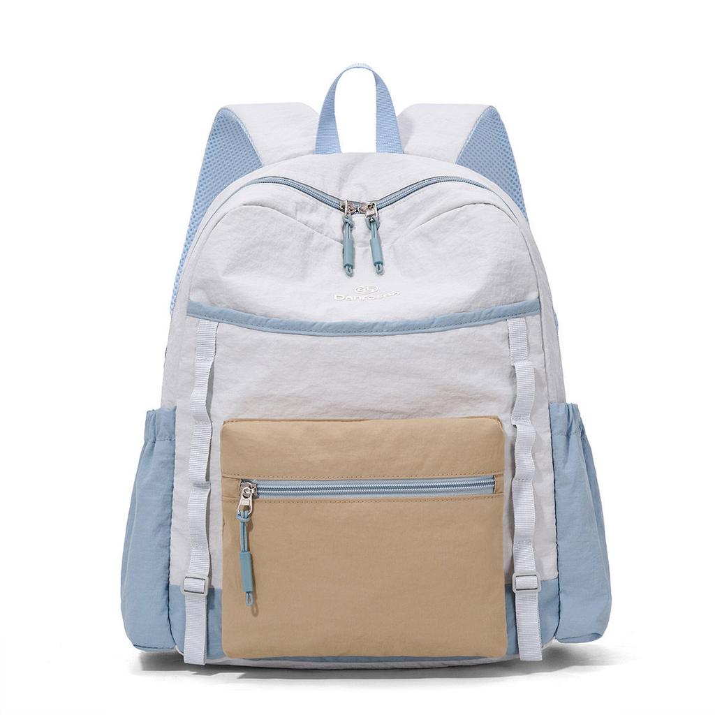 Schoolbag Simple Color Matching High School Student Schoolbag Women's 1011 New Large-capacity Backpack Men's Short-distance Lightweight Travel