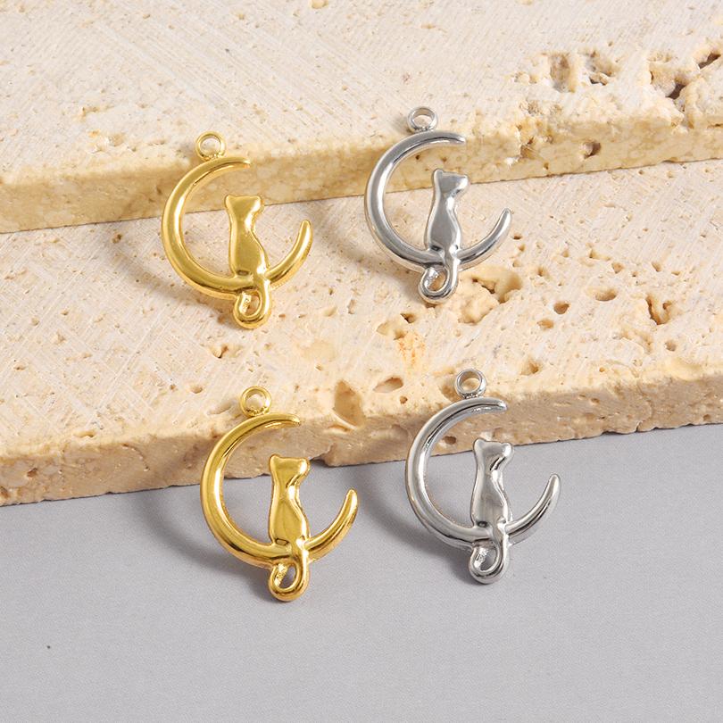 4pcs Mix Crescent Moon Pendants For Jewelry Making Supplies Witchcraft Charm Stainless Steel Charms Bulk DIY Keychains Earrings