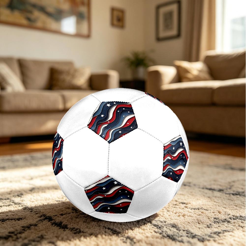 1PC American Flag Soccer Ball Size 5 Football Machine Sewn Indoor/Outdoor Universal Football W26