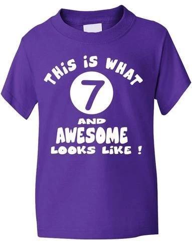 

7th Seventh Birthday T-Shirt Girls Boys Unisex Birthday Gift Age 1-13 M