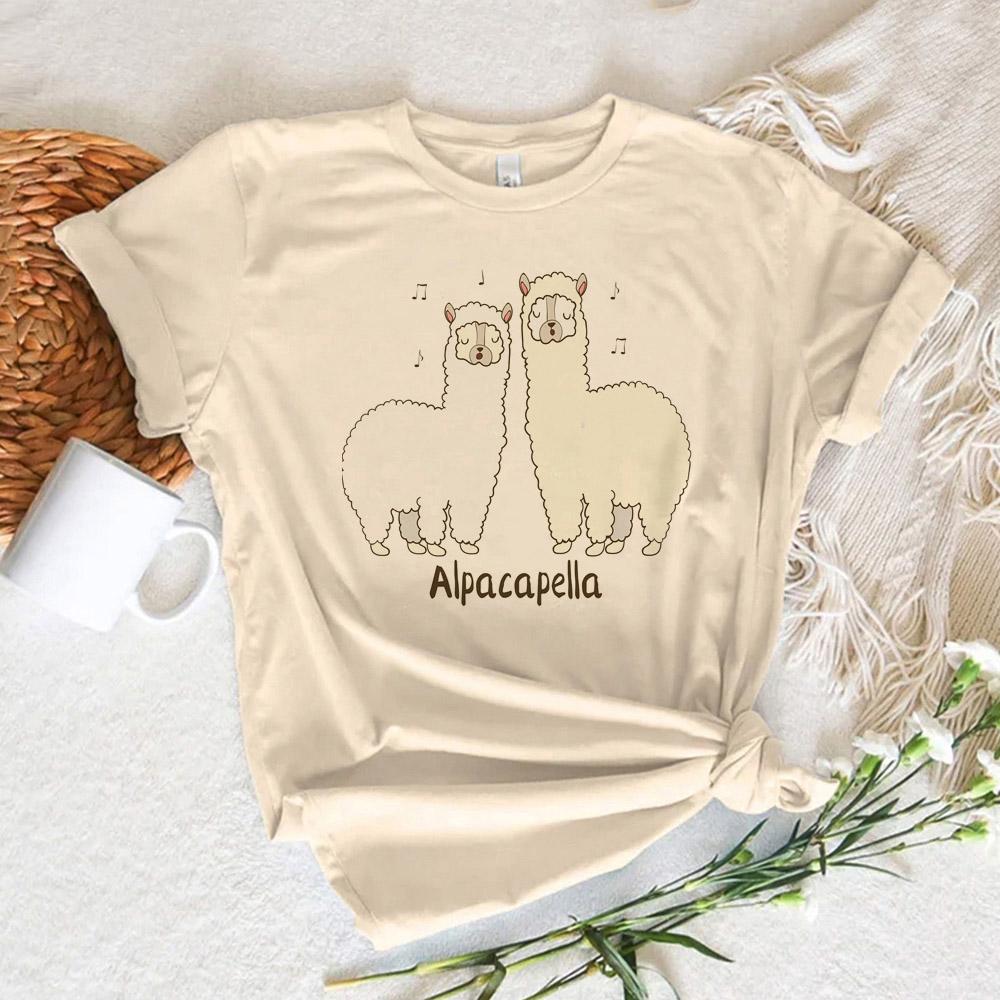 

Alpaca tshirt Women Unisexga harajuku streetwear top girl y2k clothes S
