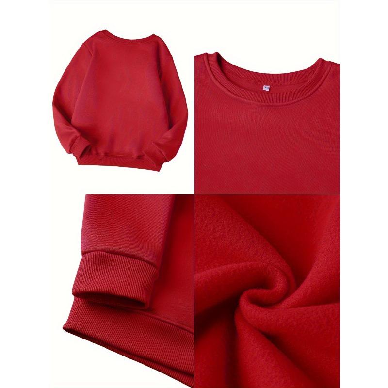 Christmas Girls' Fashion Crew Neck Sweatshirt, Casual Printed Top